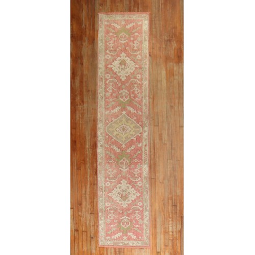 Narrow Antique Turkish Oushak Runner No. j2623