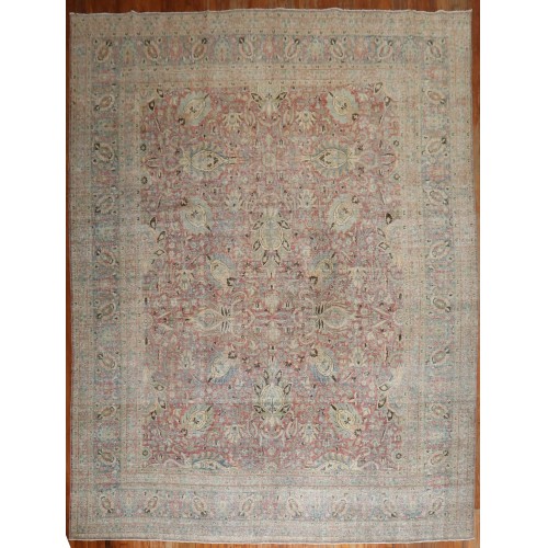 Raspberry Persian Distressed Rug No. j2632