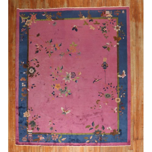 Magenta Chinese Art Deco Rug No. j2693