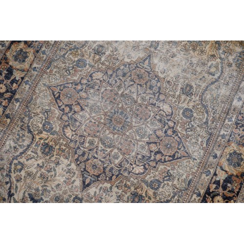 Worn 19th Century Mohtasham Kashan Rug No. j2696