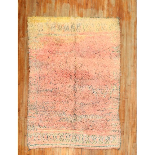 Bright Pink Vintage Moroccan Rug No. j2750