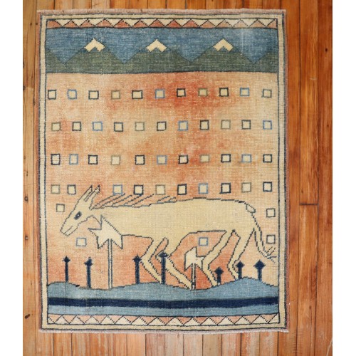 Turkish Konya Small Animal Rug No. j2796