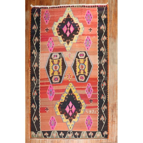 Large Scale Turkish Kilim Dated 1971 No. j2850