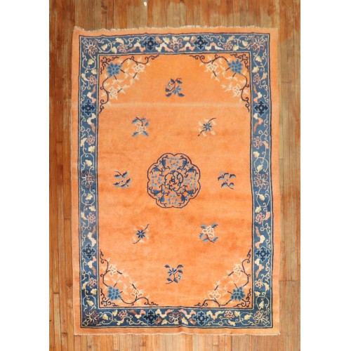 Fire Orange Chinese Peking Rug No. j2855