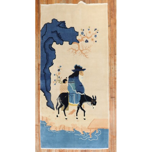 Chinese Sheperd Mule Pictorial Rug No. j2873