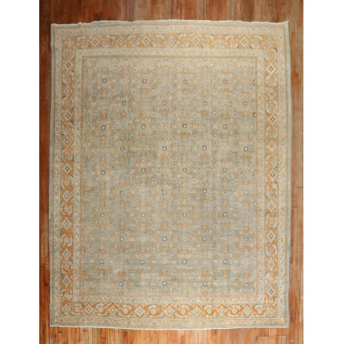 Persian Tabriz Orange Blue Rug No. j2906