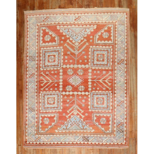 Vintage Orange Turkish Bergama Carpet No. j2989