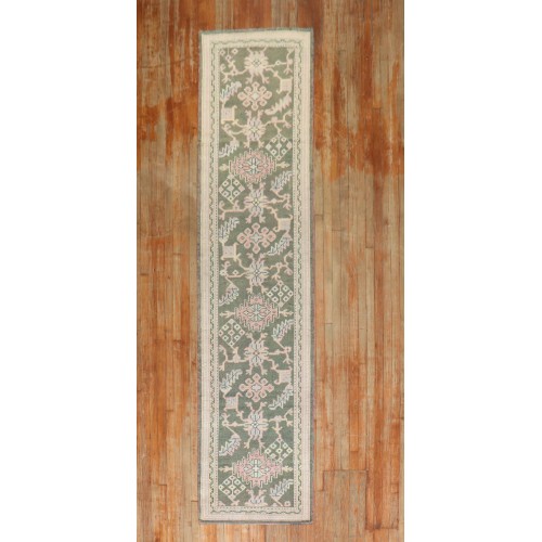 Feminine Antique Turkish Oushak Runner No. j2993