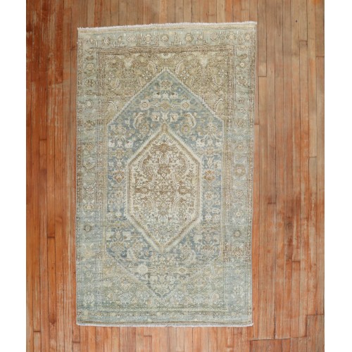 Khaki Green Persian Bibikabad Accent Rug No. j3025