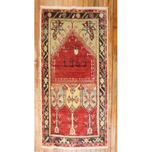 Turkish Prayer Rug Dated 1969 No. j3078