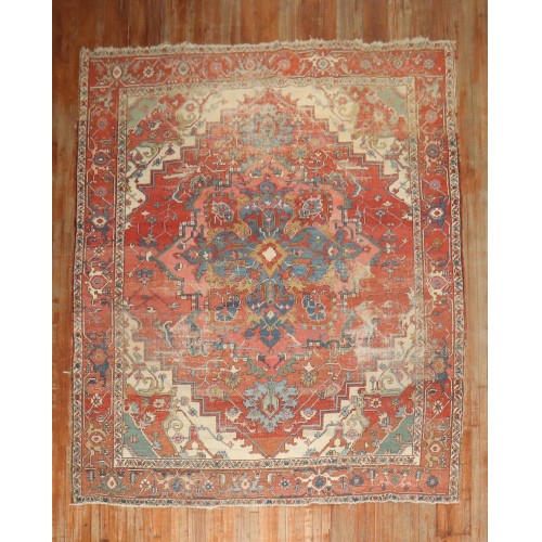 19th Century Persian Serapi Distressed Rug No. j3092