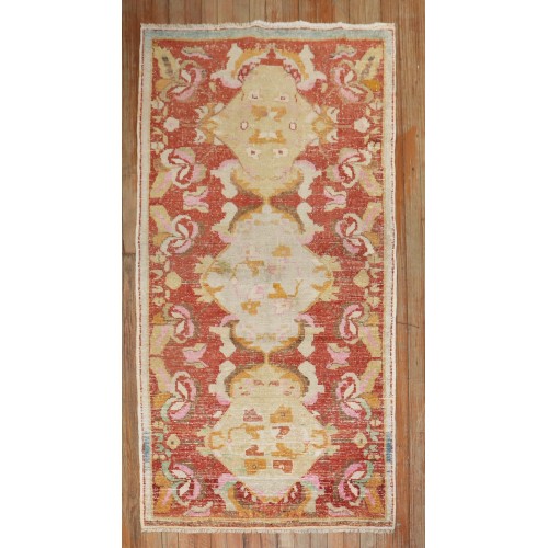 Red Turkish Floral Anatolian Rug No. j3119