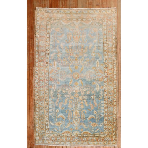 Sky Blue Sarouk Accent Rug No. j3135