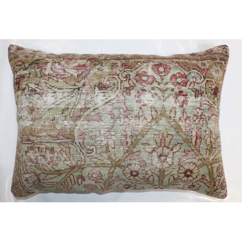 Worn 19th Century Kerman Rug Pillow No. j3145c