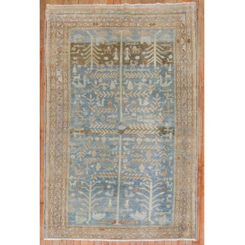 Ocean Blue Persian Malayer Pictorial Rug No. j3173