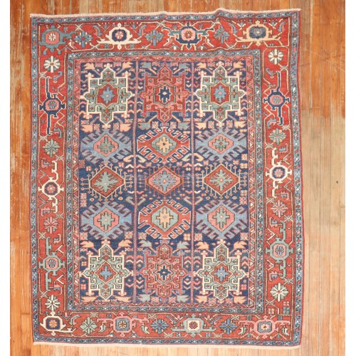 Square Antique Navy Karadja Heriz No. j3191