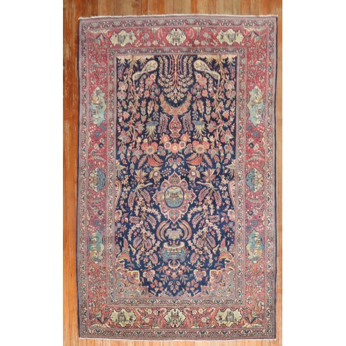 Blue Persian Kashan Antique Rug No. j3234