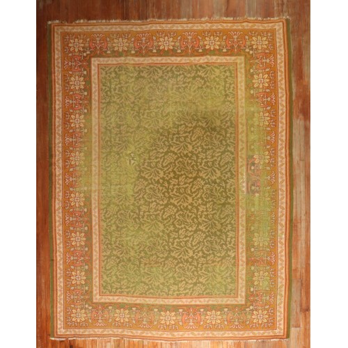 Lime Green Irish Donegal Distressed Rug No. j3286