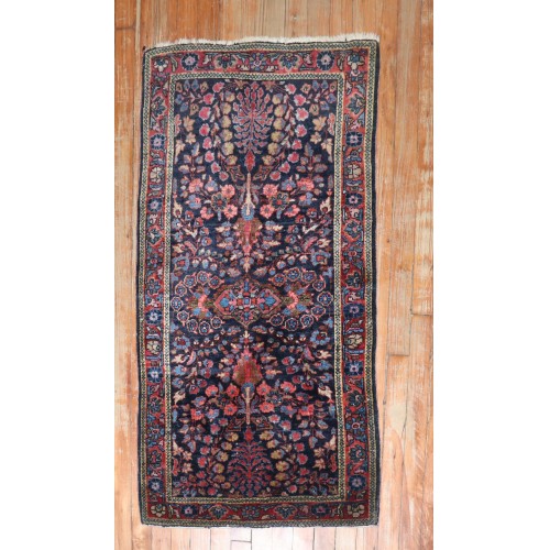 Navy sarouk Mini Rug No. j3290