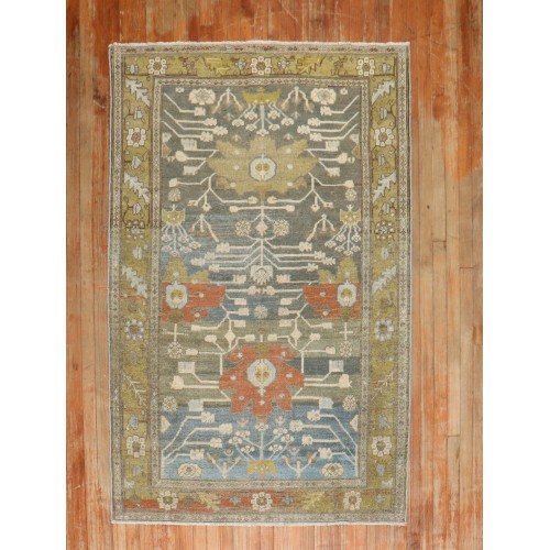 Antique Malayer Earth Tone Accent Rug No. j3301