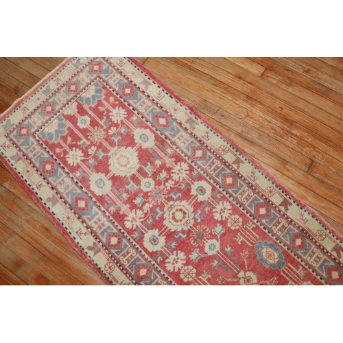 Vintage Stylized Turkestan Khotan Hallway Runner No. j3329