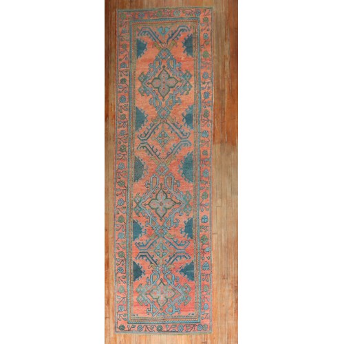 Antique Wide Oushak Turkish Runner No. j3336