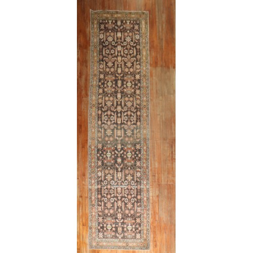 Brown Antique Persian Malayer Wide Runner No. j3360