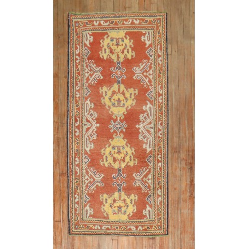 Antique Red Small Oushak Runner No. j3362