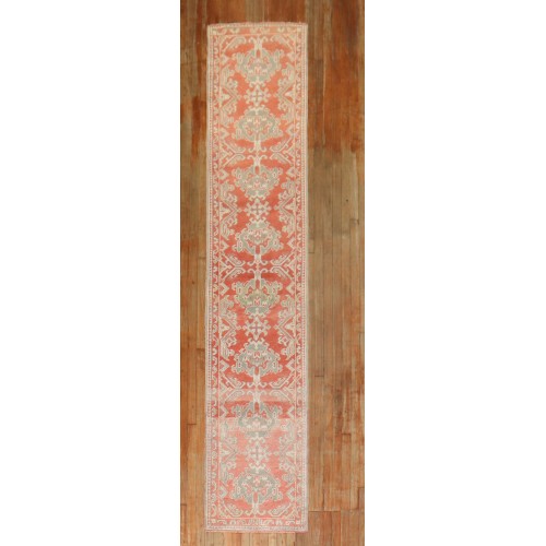 Red Narrow Antique Oushak Runner No. j3364