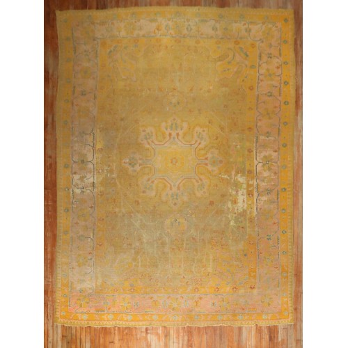 Green Gold Distressed Antique Oushak No. j3375