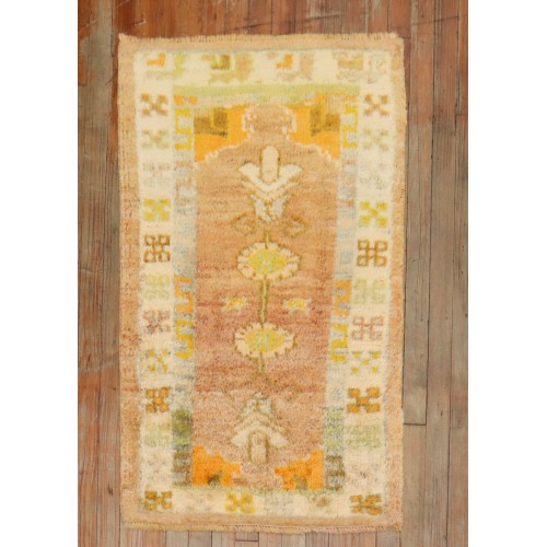 Warm Vintage Oushak Rug No. j3387