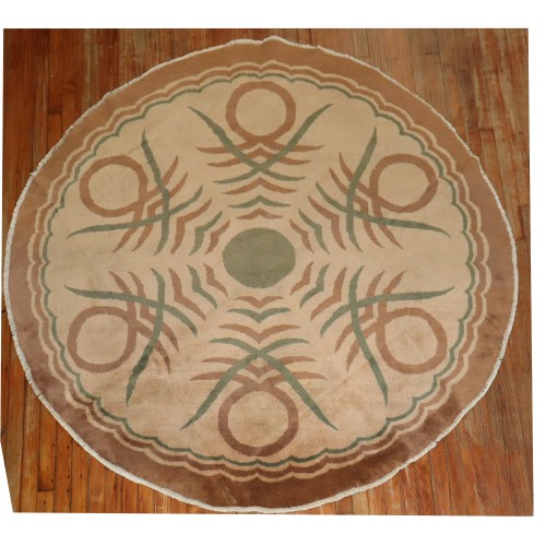 Round Turkish modernist Rug No. j3402