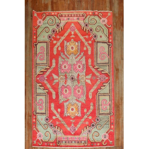 Bright Red Samarkand Khotan Rug No. j3416