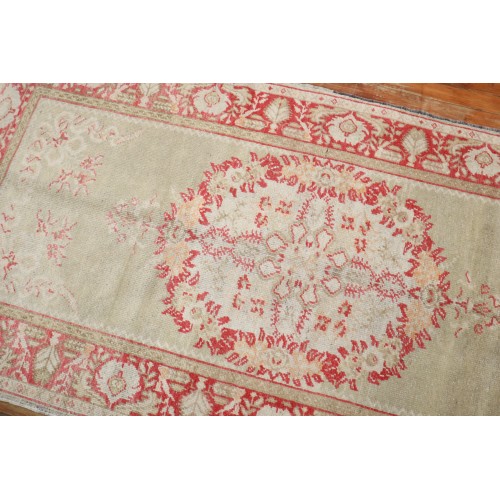 Light Green Antique Oushak Runner No. J3434