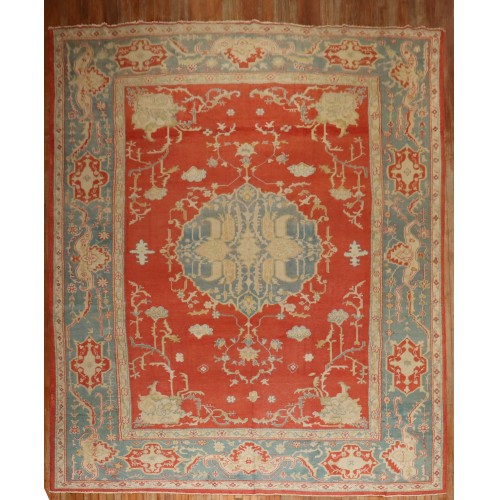 Red Antique Turkish Oushak Rug No. j3457