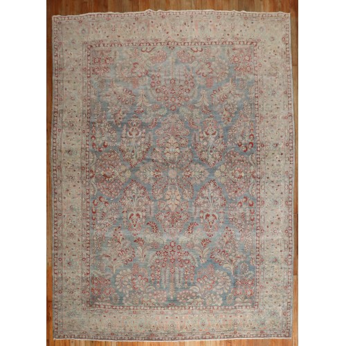 Blue Pink Antique Sarouk Rug No. j3468