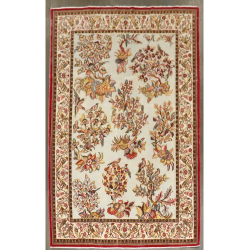 Part Silk Persian Qum Rug No. j3478