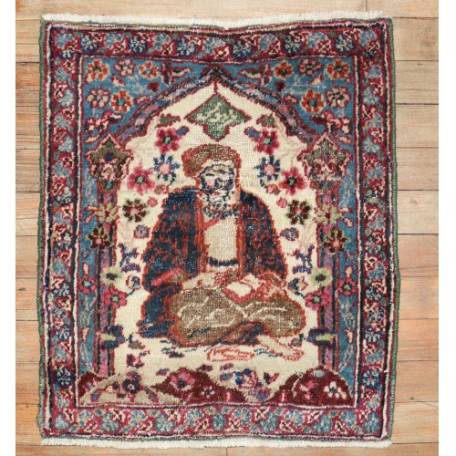 Isfahan Pictorial Mini Rug No. j3521