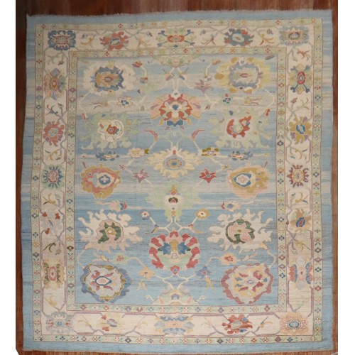 Large Blue Reproduction Oushak Rug No. j3564