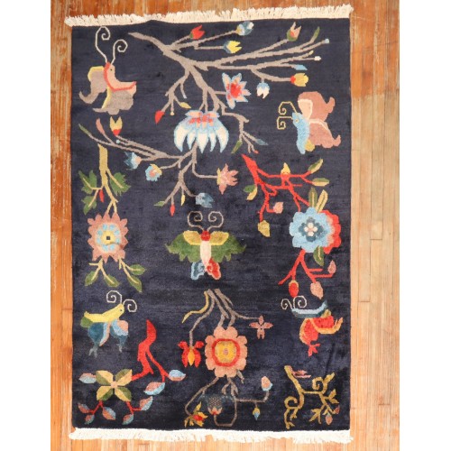 Floral Tibetan Accent Rug No. j3565