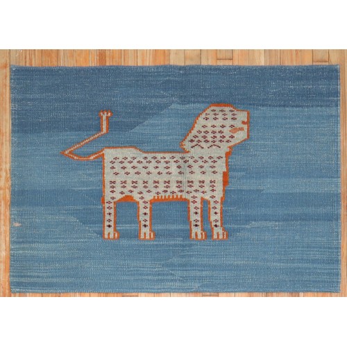 Blue Kilim Animal Wall Hanging No. j3631