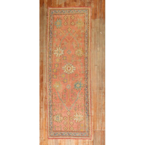 Orange Antique Turkish Oushak Runner No. j3644