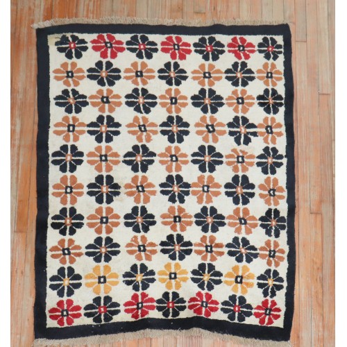 Square Floral Tibetan Rug No. j3652