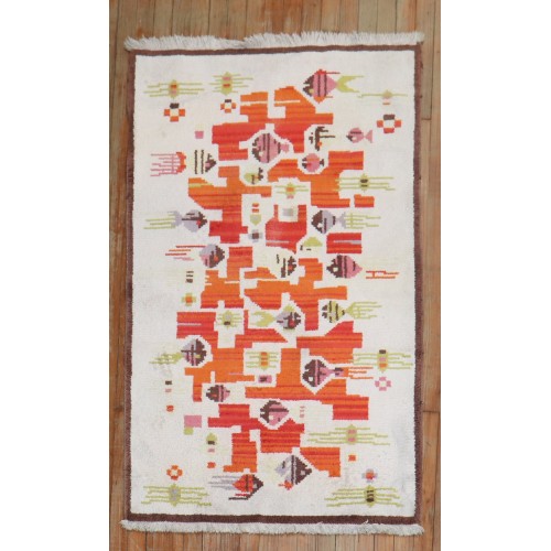 Abstract Vintage Tibetan Rug No. j3653