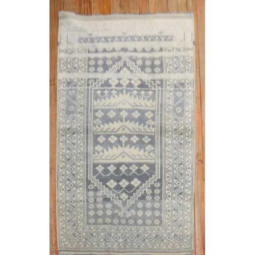 Blue Gray Vintage Turkish Rug No. j3672