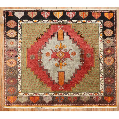 Vintage Konya Small Square Rug No. j3673