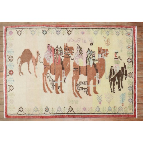 Vintage Turkish Anatolian Animal Caravan Rug No. j3862