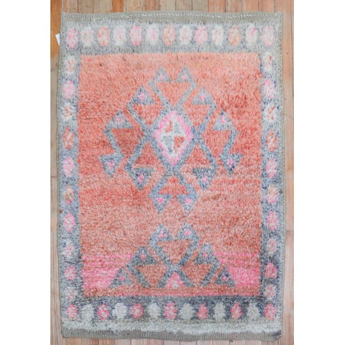 Turkish Tulu Geometric Mini Rug No. j3688