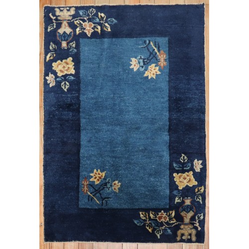 Blue Chinese Peking Small Rug No. j3701