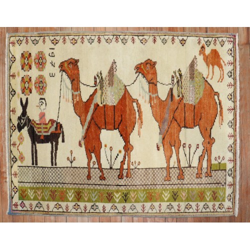 Turkish Anatolian Camel Pictorial Rug No. j3743